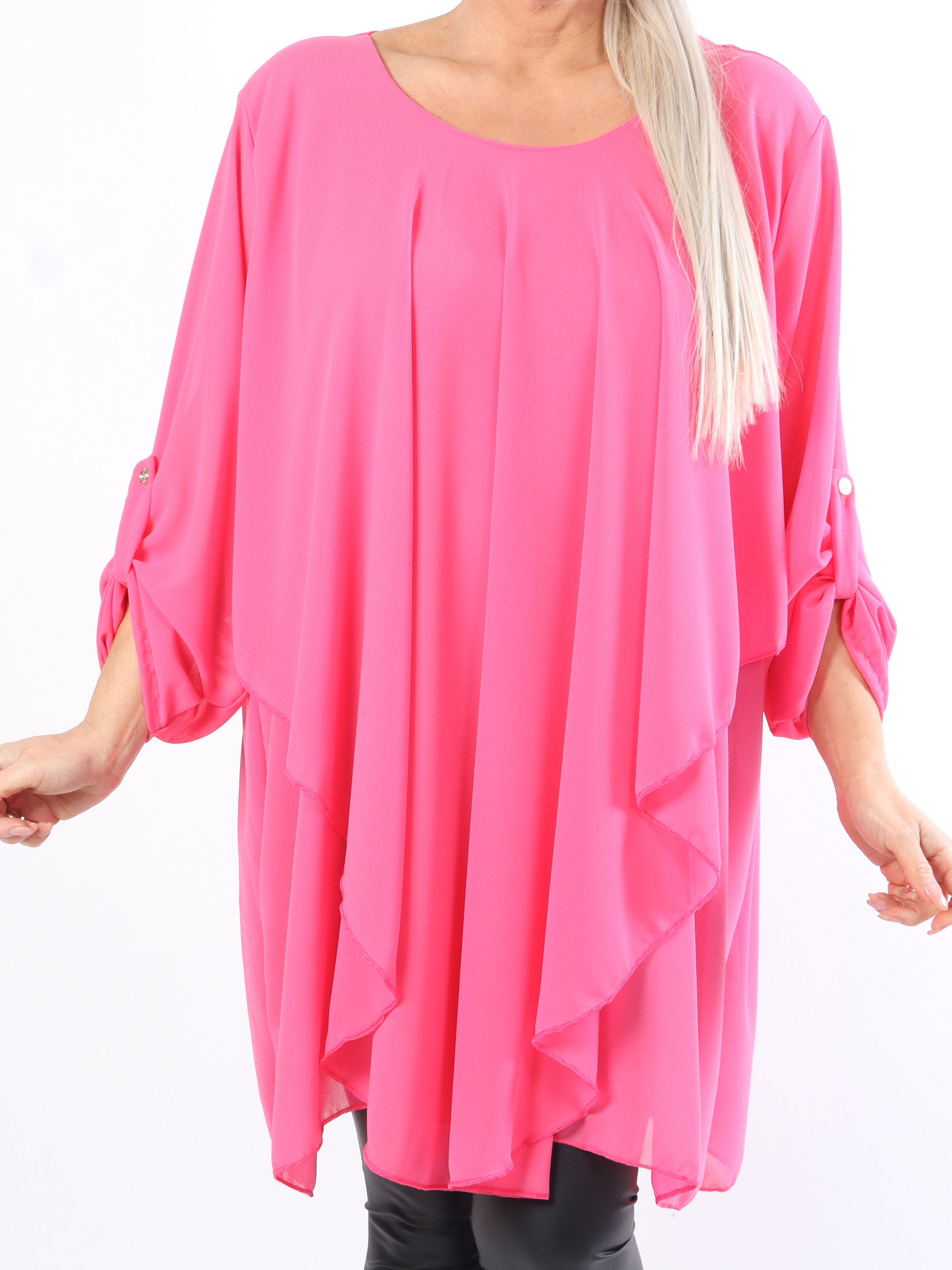Wanda long sleeve - Plus size tunikakjole i chiffon